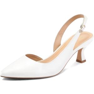 Mysoft Women's Pumps Slingback Kitten Heels Pointed Toe Sexy Wedding Party Dress Pump Shoes, Size: 8.5