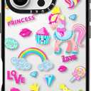 Clear TPU Phone Case Cover for iPhone 16 Pro with Design, Drop Protection, Cute Case for Girl Women, Rainbow Unicorn