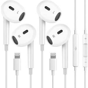 Gnolnuhc 2Pack Wired Headphones (Builtin Microphone & Volume Control) Earbuds for iPhone 14 EarphonesPlug&Play