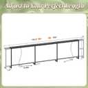 Huuger 110.2-133.8'' Extendable Behind Couch Table with Outlets, Black, 110.2- 133.8"W x 29.5"H