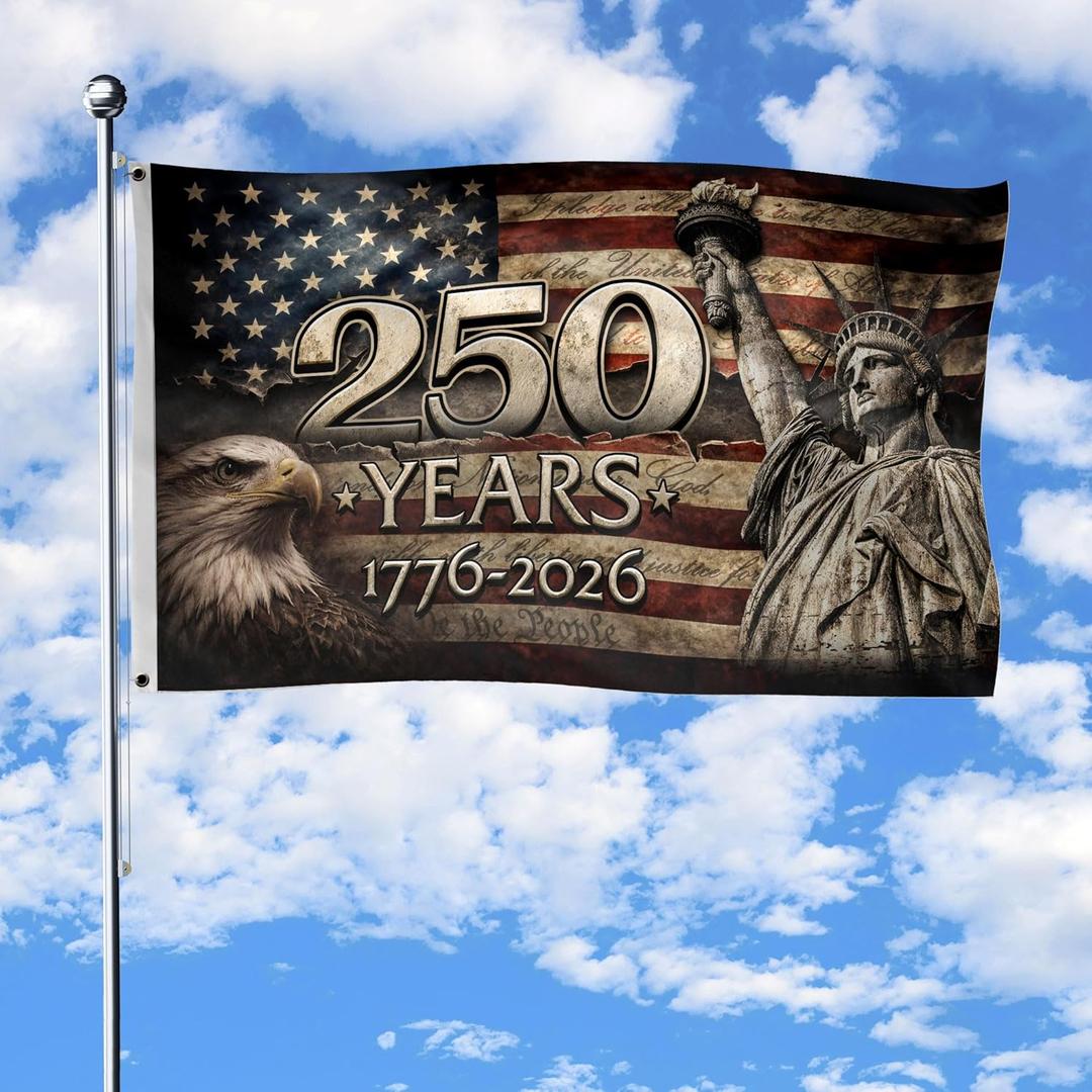 250 Anniversary Usa Flag 3x5 Ft, Front And Back Print, American 250th Anniversary Patriotic Design, 1776-2026 Commemorative Flag, Eagle & Liberty Flag Decor 2