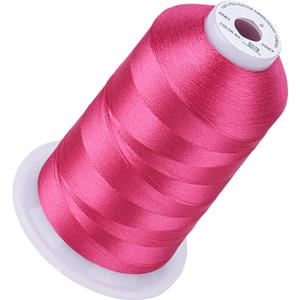 Simthread 5500Yds Embroidery Thread, 5000M High-Yardage 40WT 100% Polyester Thread  170+ Vivid Colors, High-Speed Rated  Compatible with Brother, Singer, Janome & More - Passion Pink S078