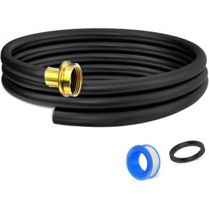 7 Length Options Dehumidifier Drain Hose with 3/4 Inch FHT Connector, featuring Rust-Resistant Brass Fittings for Leak-Proof Connection, Perfectly Compatible with Most Dehumidifier Brands. (6FT, Black)