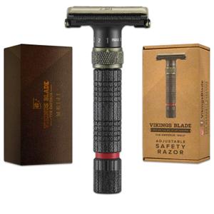 VIKINGS BLADE Adjustable Double Edge Safety Razor + Luxury Case. Smooth, Reusable, Eco-Friendly (The Emperor Meiji)