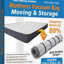 Foam Mattress Vacuum Bag with 4 Adjustable Straps, Heavy-Duty Vacuum Seal Mattress Bag for Foam & Latex, Built to Last for Moving, Space-Saving Storage, Shipping & Protection, Size: Queen/Full/Full-XL