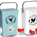 Tgeyd Chicken Feeder and Waterer Set (3 Gal/15 Lb) Hanging Automatic Poultry Feeder, No-Waste, Chicken Accessories for Chicken Coop and Run