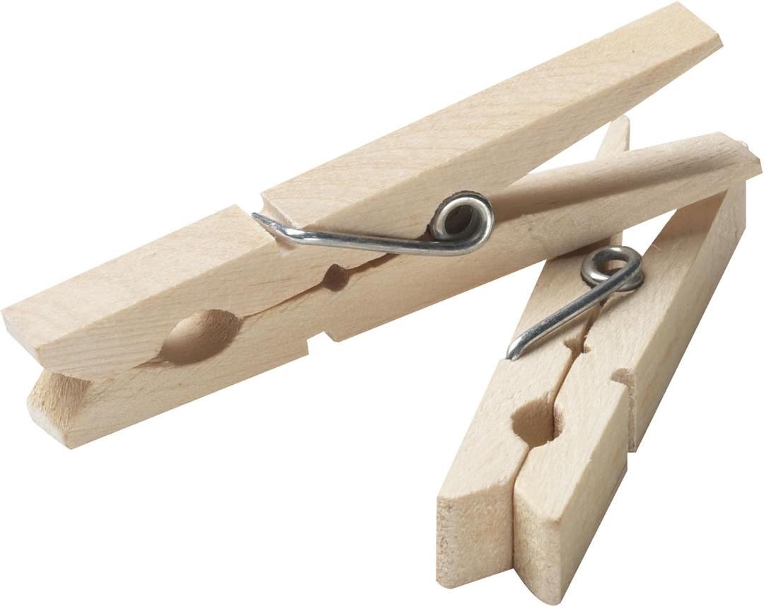Household Essentials Classic Birchwood Clothespins, Bag of 50