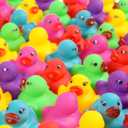 378-Pack Mini Rubber Ducks Set, Mini Colorful Rubber Duckies Bath Toy for Child, Float & Squeak Tiny Ducks Pool Toy Set for Kids Party Favors, Birthday Party Supplies, Prize Rewards