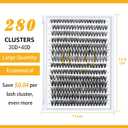 3 x B&Qaugen Lash Clusters 30D 40D-C-12-18MIX B&Q LASH Individual Lashes 280 Clusters False Eyelash 9-16MIX DIY Eyelash Extensions at Home (30D 40D,C-12-18MIX)