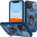 Fetrim Case for iPhone 11, Camera Cover Phone Case with Rotation Ring Stand for Apple iPhone 11 - Blue