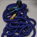 Expandable Garden Hose 75 ft Water Hose with 10 Function Spray Nozzle, Lightweight Flexible Hose with 3/4 Inch Solid Fittings and 4-Layer Latex Core, 75ft Retractable Stretch Hose (Blue)