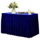 Dimatic Fitted Tablecloth Royal Blue Table Skirts for Rectangle Tables Wrinkle Resistant Velvet Table Cover for Weddings, Banquets, Parties (55x24 in)