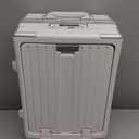 UrbanExplorer 20 Inch Carry On Luggage TSA Approved, Aluminum Frame Zipperless Luggage Carry On with Compartment for Short Trips, ABS+PC Hard Shell Suitcases with Spinner Wheels, White