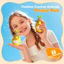 3 x Positive Duck, Positive Crochet Duck, Suitable for Room Office Desktop Decoration, Teacher, Friend, Colleague, Graduation Gift, Fun Emotional Gift, Emotional Motivation Crochet Duck