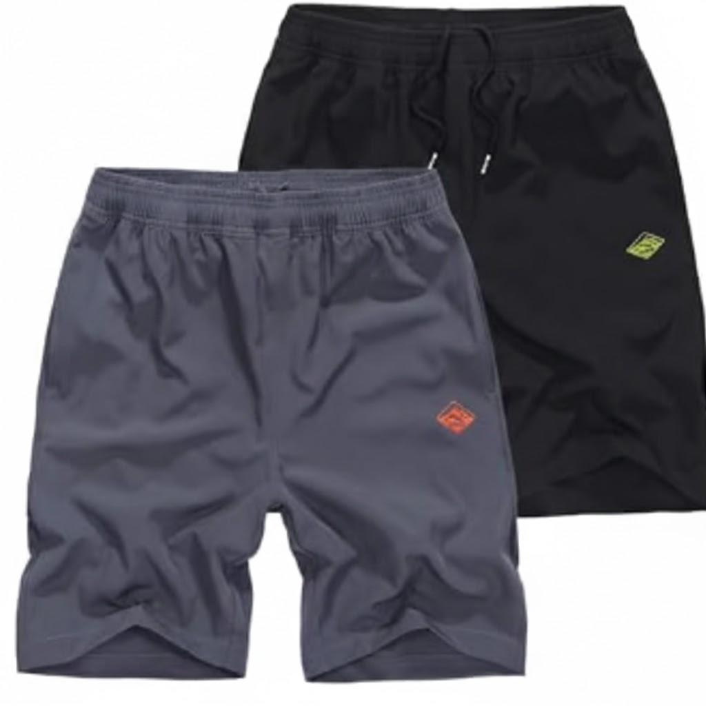 Vcansion 2 Pack Men's Outdoor Lightweight Hiking Shorts Quick Dry Sports Casual Running Shorts with Pockets Small