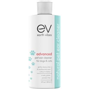 2 x Earth Vibes Dog & Cat Ear Cleaner  Pet Cat Ear Cleaner - Advanced Natural Solution Treatment for Itching, Head Shaking, Discharge & Smelly Ears - Made in The USA