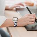 V-MORO Resin Bands Compatible with Apple Watch Series 11/10/9/8/7 Band 45mm 46mm Starlight Buckle Lightweight Fashion Strap Bracelet for iwatch Series SE/6/5/4/3/2/1(Black/White,42/44/45/46/49mm)