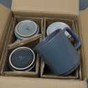 famiware Coffee Mugs Set of 6, Nebula 14oz Coffee Mugs, Ceramic Cup Set with Handle for Latte, Tea, Milk, Cappuccino, Cocoa, Charcoal