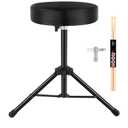 EASTROCK Drum Throne, Padded Drum Seat Drumming Stools with Anti-Slip Feet for Adults and Kids Drummers (Black)