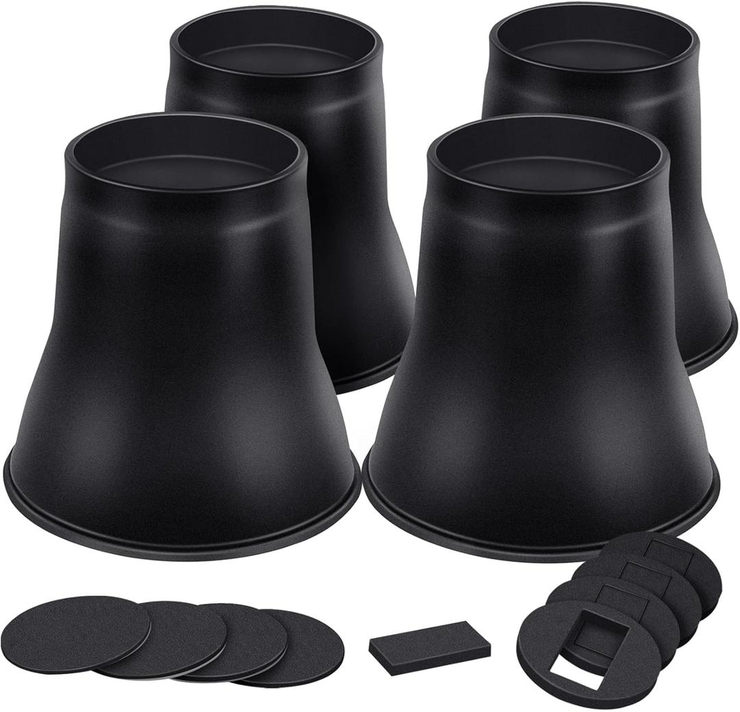 Bed Risers 6 Inch Heavy Duty, Round Furniture Risers for Bed Desk Table Sofa CouchBed Lifts Risers, Support up to 6000 Lbs(4 Pack Black)