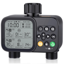Sprinkler Timer Water Gardens Ponds Kits, 2 Outlet 8 Programmable Water Timer with Rain Delay & Manual/Automatic Modes, Weatherproof Irrigation System for Yard Lawn, Large LCD Display