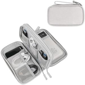 NIMOSA Portable Cable Organizer Travel Cable Organizer Pouch Electronic Accessories Carry Case Waterproof Power Protection USB Hard Disk Box Storage Bag for Cord, Charger, Phone, Earphone Grey
