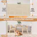 Spaceany Reinforced Retractable Baby Gate or Mesh Dog Gate,Easy to Use for Stairs, Doorways, Hallways, Indoor, Outdoor, Wide Pet Gate 33.5" Tall, Extends to 45" Wide, Cream