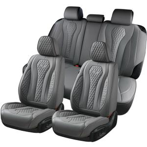 Seat Cover Leather Car Seat Covers Full Set Waterproof Car Seat Cover Full Seats Car Seat Protector Universal Fit Most Cars (Gray) Seat Cover Leather Car Seat Covers Full Set Waterproof Car Seat Cover Full Seats Car Seat Protector Universal Fit Most Cars (Gray)