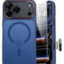 JUESHITUO Magnetic for iPhone 17 Pro Case: Upgraded [Full Camera Protection], with [1X Screen Protector] [Camera Button], 6.3" Case for iPhone 17 Pro, Blue