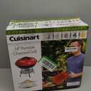 Cuisinart 14" Portable Charcoal Grill, Tabletop Outdoor Small Grill with Locking Lid and Dual Vents, Chrome Plated Travel Size BBQ Perfect for Camping, Tailgates, Cookouts, Red