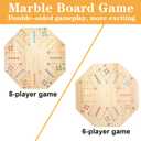 HOROW Wahoo Board Game Wooden Original Board Game Classic 2 Side Painted Fast Track Game for 6 Player and 8 Player with 32 Marbles,8 Dices for Family Game Night(8-Player,Log), Medium