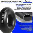 AR-PRO Relacement 24x12-12 Heavy-Duty Inner Tubes for ATV, Lawn Tractor, Mowers, Golf Cart, Snow Blowers, and More - With TR13 Straight Valve Stems - Made from Durable Butyl Rubber (2-Pack)