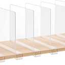 Clear Acrylic Shelf Dividers, Closets Shelf and Closet Separator for Organization in Bedroom, Kitchen and Office Shelves (6 Pack)