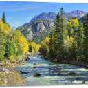 SKASNFAI Colorado River Wall Art Colourful Mountains Stream for Pictures Office Decor Living Room Nature Landscape Photography Artwork Print Framed (12L x 16W)