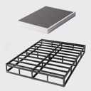 Full Size Box Spring and Cover Set, 9 Inch High Profile Metal BoxSpring, Heavy Duty Structure Mattress Foundation, Noise Free, Non-Slip, Easy Assembly