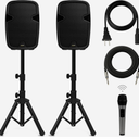 Bowens 8-Inch Bluetooth PA Speaker Set – Portable Speakers Bluetooth Wireless