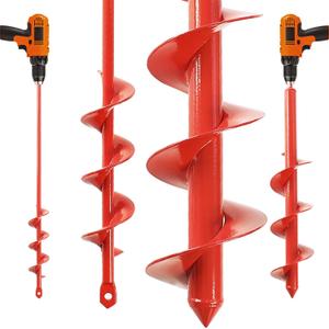 MAXCCINO Auger Drill Bit for Planting Set of 2, Garden Ground Earth Spiral Drill Bit for 3/8" Hex Drive Drill, for Post Hole Digger Bulb Bedding Digging Plant Rapid Planter