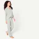 Amazon Essentials Women's Long Sleeve Cotton Modal Pajama Set, Loungewear with Full-Length Bottom