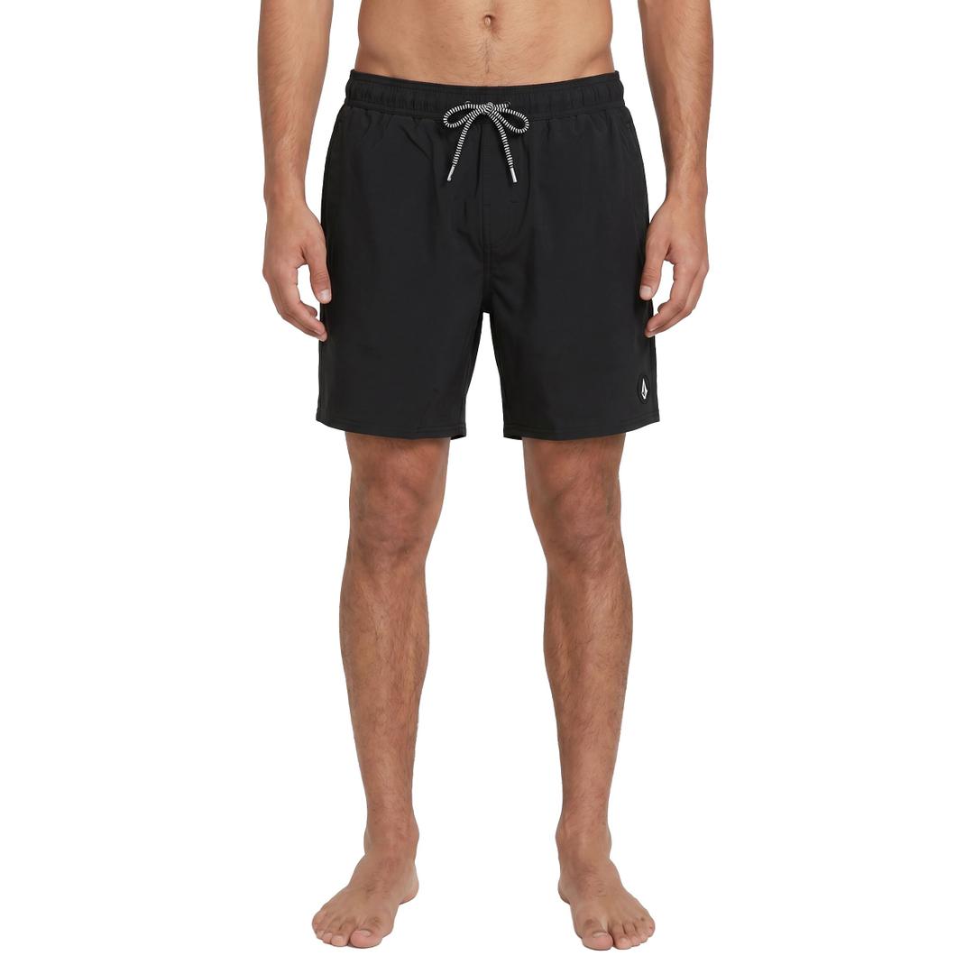 Volcom Men's 17" Elastic Waist Surf Swim Trunks Quick-Dry Boardshorts with Drawstring and Back Pocket, Merlot, Large
