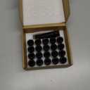 JiiinMiiin 20PCS 1/2x20 Lug Nuts Black with 7 Spline Tuner, 1/2"-20 Locking Lugnuts 2 inch Length with 1 Socket Key, 60 Degree Conical/Cone Bulge Seat Closed End