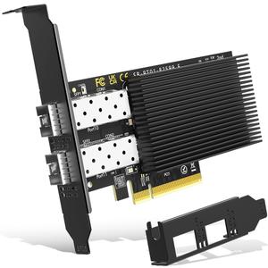 10Gb Dual LAN SFP PCI-e Network Card, Intel 82599(X520-DA2) Controller, NICGIGA 10Gbps Ethernet Adapter, 2 * 10Gbe SFP Port, 10G NIC Card, Support Windows/Windows Server/Linux/VMware