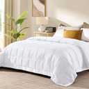 downluxe King Size Blanket with Satin Trim, Lightweight Down Alternative King Blanket for All Season, Machine Washable (White, 108 x 90 Inch)