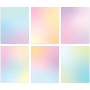 Pastel Gradient Paper Stationery, Aesthetic Paper 8.5 x 11 Inches, 60 Sheets, Colorful Writing Paper, Pretty Stationary Paper, Decorative Scrapbook Paper