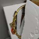 Gold Arch Bow Mirror, 25"x16" Vintage Mirror with Metal Frame