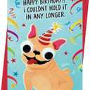 6 x Funny Bulldog-Themed Birthday Card for Men, Women, and Kids, 5.3 inches x 8 inches x 0.1 inches