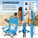 Joyfair 2 Pack Beach Chair Camping Chairs Set(High Back), Heavy Duty Folding Low Lawn Camp Chair for Adults for Outdoor Sport Fishing, Armrest Chair with Portable Bag, Pillow, Cup Holder (Blue), 31 inches x 25 inches x 32 inches