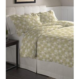 Pointehaven Flannel Oversized Duvet Set, Full/Queen, Snow Flakes