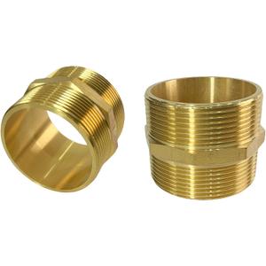 2" Male Threaded Hex Nipple Brass NPT Pipe Fitting Pipe Adapter Straight Connectors for Air, Gas, Oil, Fuel, Propane Pack of 2