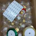 KaKaPops 30 Pieces Christmas Booze Balls, Christmas Tree Hanging Ornaments Clear Plastic Fillable Bulbs Pendant Ball with Screw Caps and Ribbons for Christmas Home Party Decor (Gold)