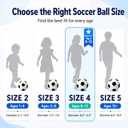 Soccer Ball Size 5 Size 4 Size 3 Size 2 with Pump Deflated - Single, 2 or 3 Pack Official Size Indoor Outdoor Training - Gift for Toddler Kids Youth Teens Adult 1-3 5-8 8-12 12+ Years Old Boys Girls